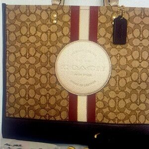 Coach Dempsey Tote 40 inch Signature Jacquard with Stripe and Coach Patch